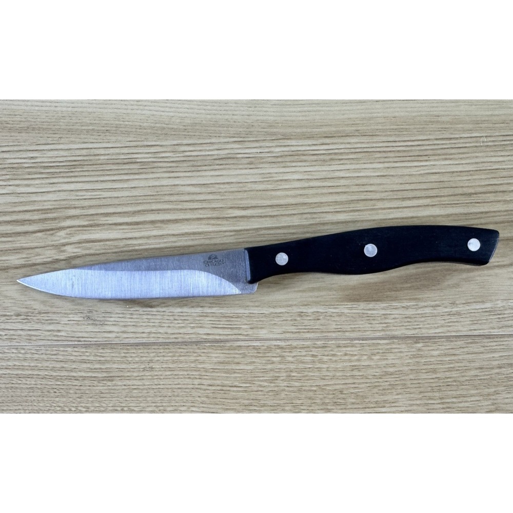 Chicago Cutlery 4.5" Utility Knife Straight Edge Full Tang Black Handle
